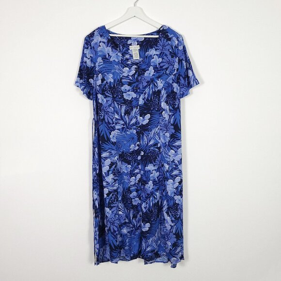 Blue Floral Maxi Dress - Picture 1 of 7